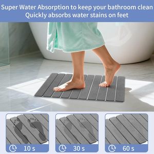 Tappetino da <span class=keywords><strong>bagno</strong></span> in pietra <span class=keywords><strong>grande</strong></span> grigio scuro pieghevole Non antiscivolo <span class=keywords><strong>tappeto</strong></span> eco-friendly resistente Super assorbente da <span class=keywords><strong>bagno</strong></span> ad asciugatura rapida <span class=keywords><strong>tappeto</strong></span> da pavimento - Product Image 2