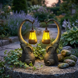 <span class=keywords><strong>Statue</strong></span> d'éléphant d'extérieur avec lanterne LED, figurine de <span class=keywords><strong>jardin</strong></span> en résine aspect bronze, décoration lumineuse pour <span class=keywords><strong>jardin</strong></span> et paysage - Product Image 5