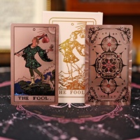 Jeu de tarot Rider Waite en feuille d'or 12x7cm, édition collector hautement esthétique, 78 cartes, imperméable, jeu de tarot en feuille d'or pour débutants