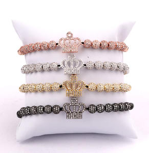 Bracciale Macramè con Charm Corona e Perline in Zirconia Cubica di Alta Qualità, Nuovo Design, <span class=keywords><strong>Gioielli</strong></span> per Uomo e Donna - Product Image 6