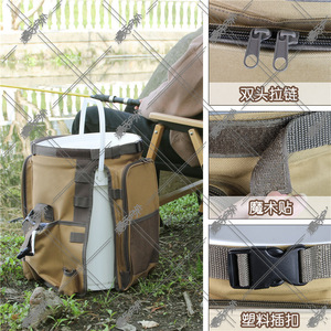 Fishing Bucket Storage Bag Oxford Cloth <b>Top</b> Handle Multi-Purpose Outdoor Tackle Organizer - Product Image 5