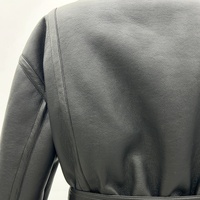 Vente d'usine – Manteau mi-long pour femme à col montant, ceinture à la taille et bordure en polaire contrastante – Vêtement d'extérieur d'hiver pour femme