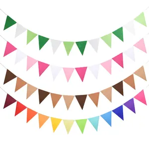 Multi Color Pennants Bunting Banner Sports Events Birthday Party Advertising Hanging Flags Decoration String Flags