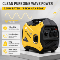 Generator Inverter Bensin Senyap CE 3500W Maksimum 3KW Daya Terukur 65DB Starter Rekoil 120V 230V Cadangan Daya Darurat Rumah