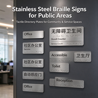 Plaques de signalisation tactile en braille en acier inoxydable personnalisables – Panneaux de guidage public en relief pour espaces communautaires et services