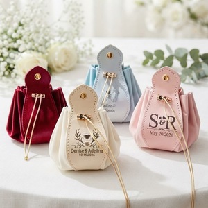 Luxury Tassel Flannel PU Pouch <b>Gift</b> Set Printed Decorative <b>Wedding</b> Jewelry Candy <b>Gift</b> <b>Box</b> Birthday Party Customizable - Product Image 5