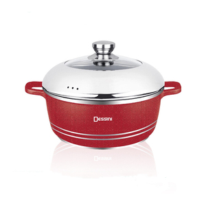 Cazuela grande de aluminio fundido a presión, olla antiadherente grande de 40CM, juego de utensilios de cocina para cocinar, negro y rojo - Product Image 3