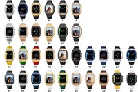 Boîtier de Montre Original Luxe Personnalisé 45 mm en Acier Inoxydable Compatible avec Bracelet et Couvercle pour Apple Smartwatch iWatch Séries 1/2/3/4/5/6/7