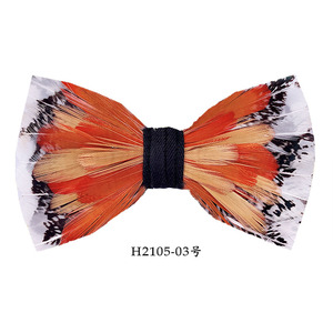 Nœud <span class=keywords><strong>papillon</strong></span> en forme de plume pour hommes, Logo personnalisé, boîte-cadeau naturel fait à la main, 24 pièces - Product Image 5