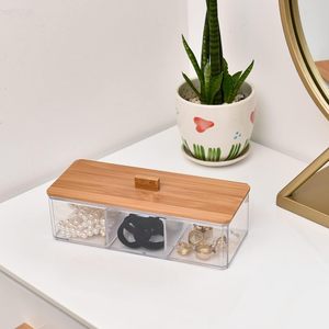 Organisateurs de salle de bain à 3 compartiments et boîte de rangement en acrylique pour <span class=keywords><strong>coton</strong></span>-<span class=keywords><strong>tige</strong></span> et <span class=keywords><strong>coton</strong></span>-<span class=keywords><strong>tige</strong></span> - Product Image 3