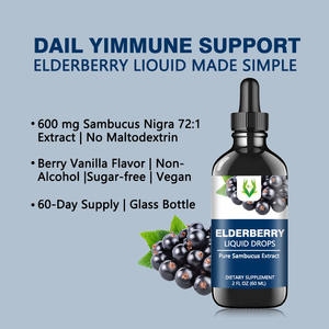 Precio al por mayor Extracto de baya del Saúco Gotas Líquido Inmune Apoyo Sambucus Black Saúco Gota líquida Suplemento de tintura de hierbas - Product Image 3