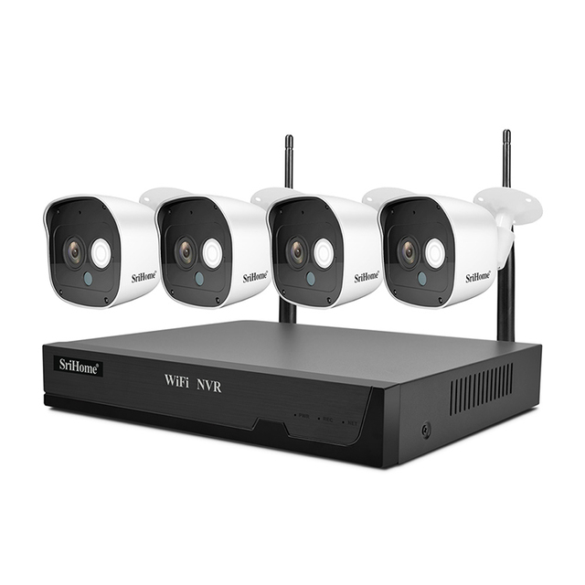 SriHome Security Camera System NVS001 1080p WiFi NVR Kits Wireless Waterproof Support Full Color CCTV Camera Systems IP Camera