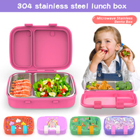 Boîte à bento étanche AOHEA avec couvercle en acier, compatible lave-vaisselle, clip verrouillable, boîte à lunch en acier inoxydable, boîte à lunch rectangulaire