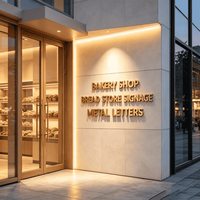 Lettres métalliques 3D découpées sur mesure, étanches, pour logo mural extérieur de stand de rue et de magasin alimentaire