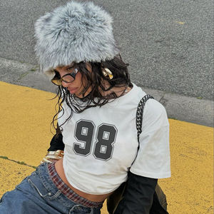 Camiseta con Estampado Digital para Mujer, Estilo Urbano, Holgada, Cuello Redondo, Informal, Prenda Exterior - Product Image 4