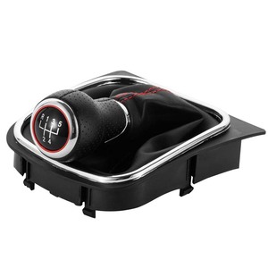 Pomo de palanca de cambios de cuero, 5 velocidades, 6 velocidades, ergonómico, para Volkswagen Jetta 5 Golf 6 - Product Image 3