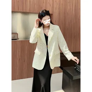 spring summer ladies printed suit fashion Chinese style new high-grade suit jacket trend beige white design sense