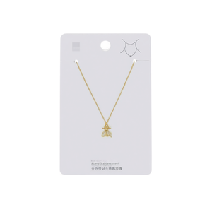 Collana con Ciondolo Ape in Acciaio Inossidabile Placcato Oro, Gioiello Unisex alla Moda, Idea Regalo - Product Image 1