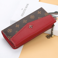 Dompet Wanita Baellerry Kapasitas Besar, Dompet Ponsel Pintar, Dompet Ritsleting Sederhana, Dompet Panjang Mewah Bermerek