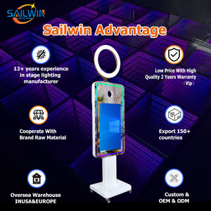Nueva cabina de fotos de espejo de 21,5 pulgadas <span class=keywords><strong>Vogue</strong></span> con soporte de Metal Smart Magic Touch Screen Photo Booth Mirror para fiesta de boda - Product Image 2