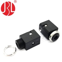 Conectores de audio PJ-341 de 3.5 mm, conector de teléfono impermeable, hembra de 3.5 mm, 3 pines, montaje superficial vertical tipo DIP con tuerca metálica