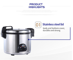 Tapa interior desmontable con vaporizador, alta calidad, inteligente, OEM, gran tamaño, CE, CB, ETL, comercial industrial, Arrocera marrón - Product Image 3