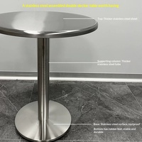 Table à manger carrée en acier inoxydable pour café et bar, design simple, utilisation en restaurant