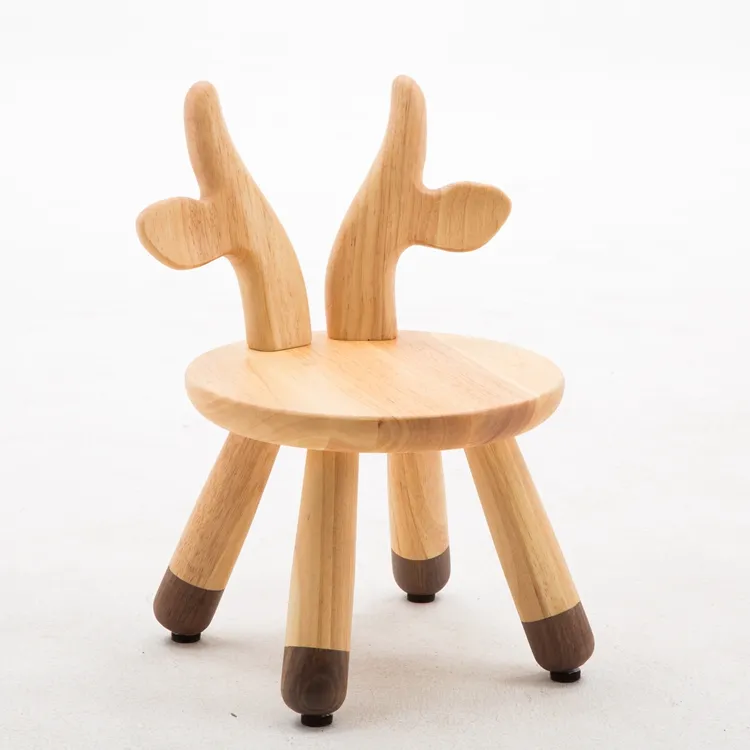 Modern tasarım inek şekli sandalye geri oturma odası küçük ahşap sandalye çocuklar için