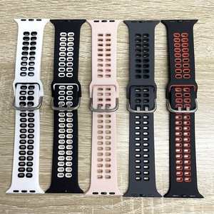 Bracelet de montre en silicone respirant bicolore à double boucle Upro Sport pour Apple Watch Series 11 9 10 8 42mm 44mm 46mm - Product Image 6