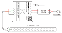 Pengontrol LED RGBW SPI Musik SP639E yang Dapat Diatur Alamatnya, IC LED Strip SK6812 WS2814 RGBW, Pengontrol Aplikasi