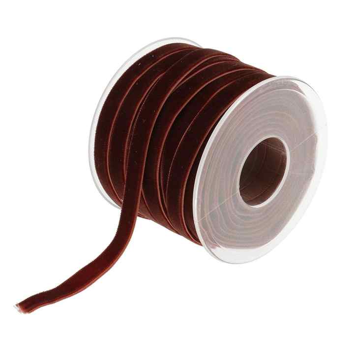 20 Yard 10mm Wide Velvet Ribbon Roll Double Single Face Styles Solid Printed Patterns for Garment Accessories Crafts Coffee Them
