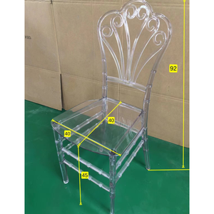 Vente en gros d'usine Chaise de mariage Tifanny en résine plastique brillante transparente transparente pour hôtel, banquet, location pour événements - Product Image 5