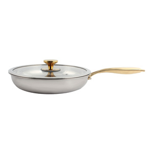 Dishwasher Safe Glass <b>Lid</b> Gold Handle Induction Compatible Modern Design Titanium <b>Frying</b> <b>Pan</b> - Product Image 3