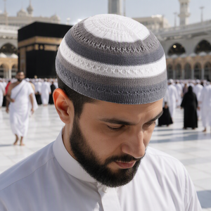 Muslim <strong>Men</strong> Prayer <strong>Cap</strong> Character Style Adjustable 100% Polyester Daily Use Arabic <strong>Skull</strong> <strong>Cap</strong> ABBAS C026 Mix Designs - Product Image 1