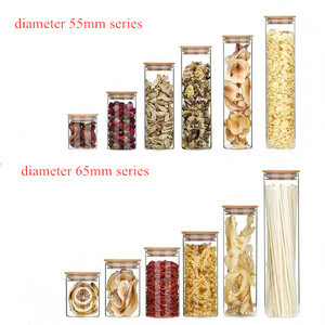 Frasco de Vidrio Transparente para Almacenamiento de Alimentos con Tapa de Bambú, Diámetro 65/85/100mm, Contenedor de Almacenamiento para Cocina - Product Image 6