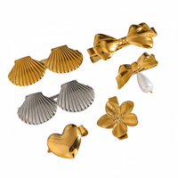Shell Fleur Coeur Or Argent Français Hairgrip Barrette Élégant Accessoire De Coiffure En Métal