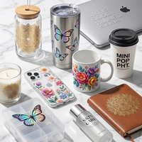 Autocollant personnalisable pour tasse 3D imprimé en relief UV DTF, film de transfert sans chaleur pour mug Libbey 16oz, fournitures en gros pour petites entreprises
