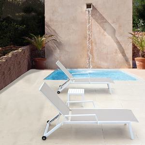 Design moderno impilabile Patio lettino per piscina mobili in alluminio Chaise-Sun esterno - Product Image 3