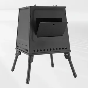 Verticale Oven Vuur Fornuis Camping Barbecue Houtskoolgrill Draagbaar Gemakkelijk Monteren Opvouwbare Bbq Grill