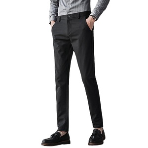 Venta caliente Pantalones sin hierro para hombres Pantalones casuales de negocios de pierna recta Pantalones de nueve puntos Pantalones negros - Product Image 1