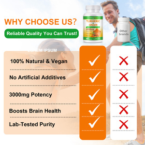 ArtoaLabs Plant Extract 3000mg Kurkuma Curcumine Capsules Supplementen Natuurlijk Biologisch 95% Kurkuma Wortel Extract Poeder Capsules - Product Image 5