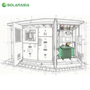 Transformateur compact de type boîte europé<span class=keywords><strong>en</strong></span> triphasé 33 kV, norme ISO IEC, pour sous-stations, à économie d'énergie, avec enroulement <span class=keywords><strong>en</strong></span> cuivre, de la marque Solarasia - Product Image 2