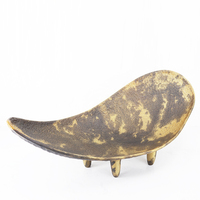 Plateau rectangulaire en métal texturé effet vieilli, couleur unie, avec pieds trépieds, accessoire de bureau décoratif de luxe, plat de rangement