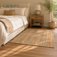 Tapis carré en jute tissé à la main, écologique, durable, naturel, élégant, moderne, populaire 2026, 5,1x5,1 pour salon intérieur