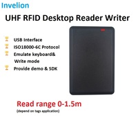 UHF RFID USB Desktop EPC GEN2 Lector de tarjetas Escritor SDK gratuito Software de demostración Tarjeta ISO Interruptor de emisión Control de acceso del teclado