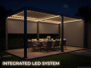 Pérgola Bioclimática de <span class=keywords><strong>Aluminio</strong></span>, Pérgola con Techo de Láminas Ajustables para Patio o <span class=keywords><strong>Terraza</strong></span>, Diseño Moderno - Product Image 2