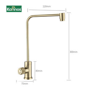 Robinet de cuisine monocommande moderne en or brossé avec cartouche en céramique, filtre à eau potable monotrou - Product Image 2