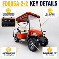Mobil Golf Listrik Siap Pakai dengan Kursi Nyaman dan Atap, Motor Senyap untuk Transportasi Resort & Kawasan Wisata
