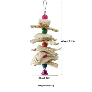 Giocattolo per Pappagalli, Stringa da Masticare, Sollievo dall'Noia, Combinazione di Osso di Seppia, Palla di Rattan, Luffa, Foglie di Mais, da Appendere - Product Image 6
