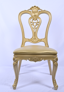 Sedia da Pranzo Moderna Barocca in Plastica Dorata di Lusso Sinofur con Cuscino Rimovibile per Matrimoni - Product Image 2